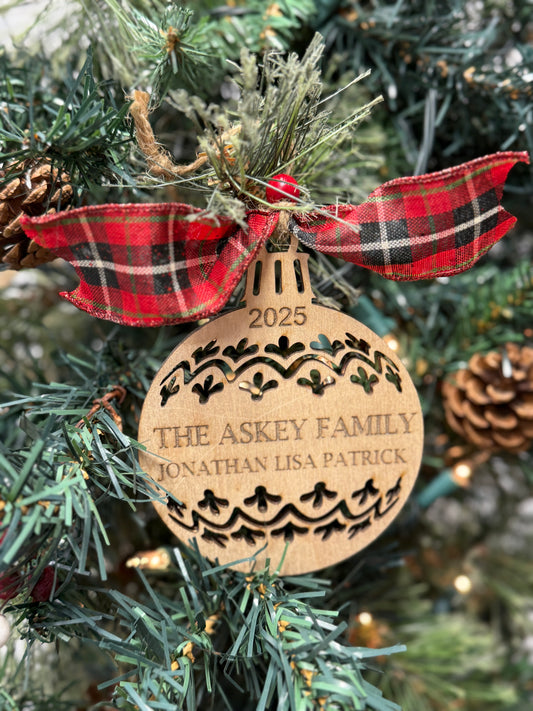 Personalized Family Names Christmas Ornament - Ornament Swap - Gift Tags