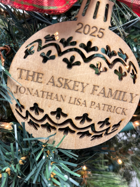 Personalized Family Names Christmas Ornament - Ornament Swap - Gift Tags