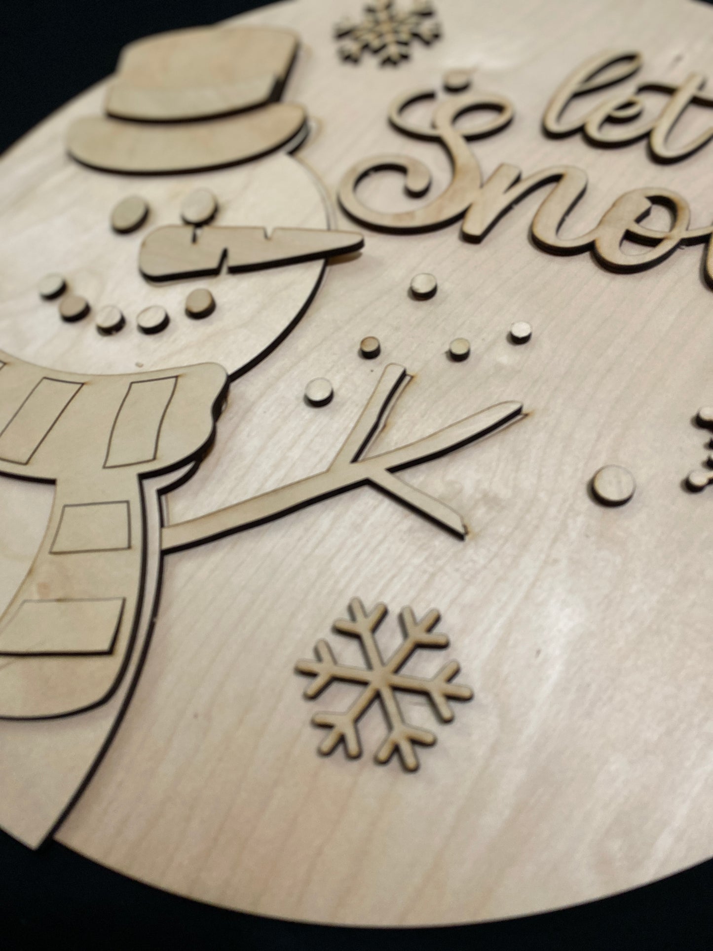 Snowman Let It Snow Door Hanger Kit, Wooden Blank Paint Party Supply