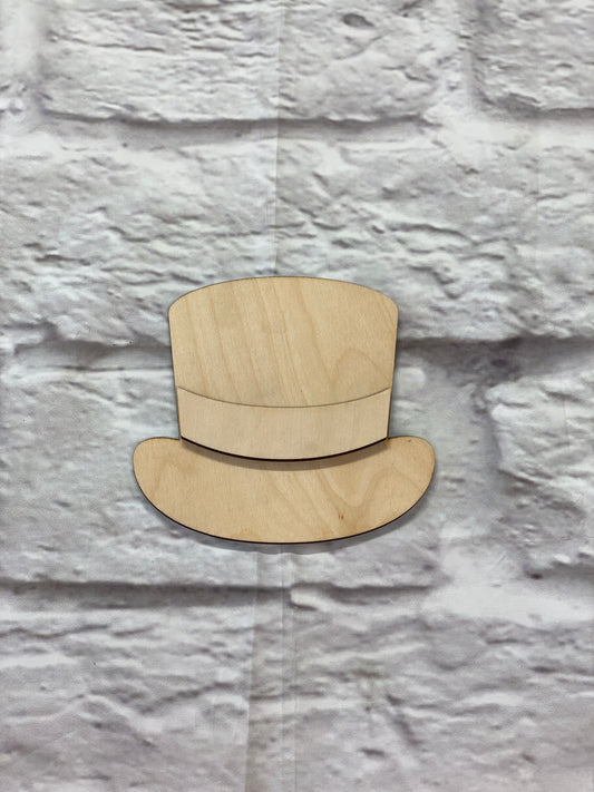 Unfinished Wooden Top Hat Cutout – DIY Craft Shape for Painting, Wreaths, Holiday Decorations, Snowman Hats, and Door Hangers