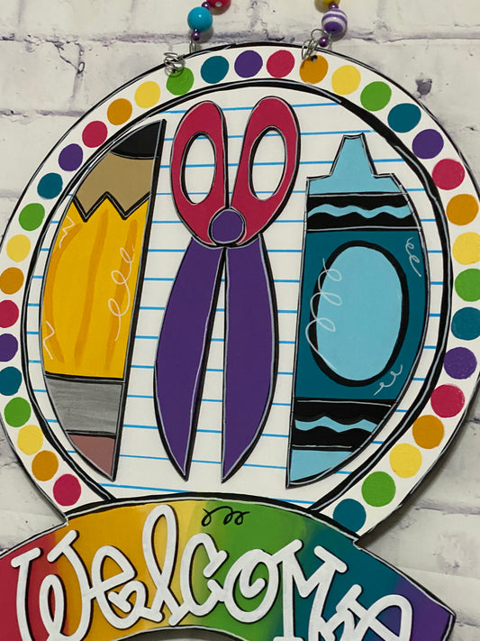 Teacher Door Hanger, Back To School Welcome Sign, Teacher Gift Door Hanger, Classroom Door Decoration, Teacher Door Sign