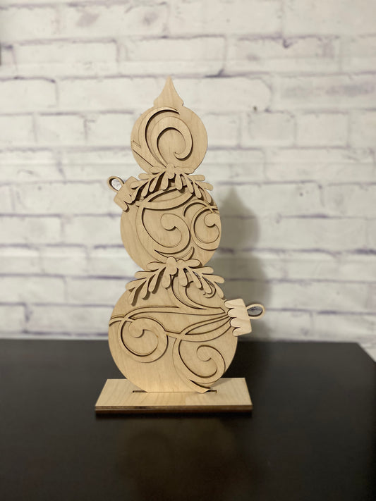 Stacked Ornaments / Ornament Topiary / Christmas Decor Laser Cut Wooden Blank