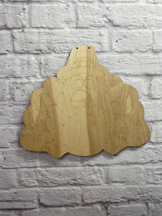 Turkey Door Hanger, Give Thanks Turkey Door Decor, Turkey DIY Kit, Paint Your Own