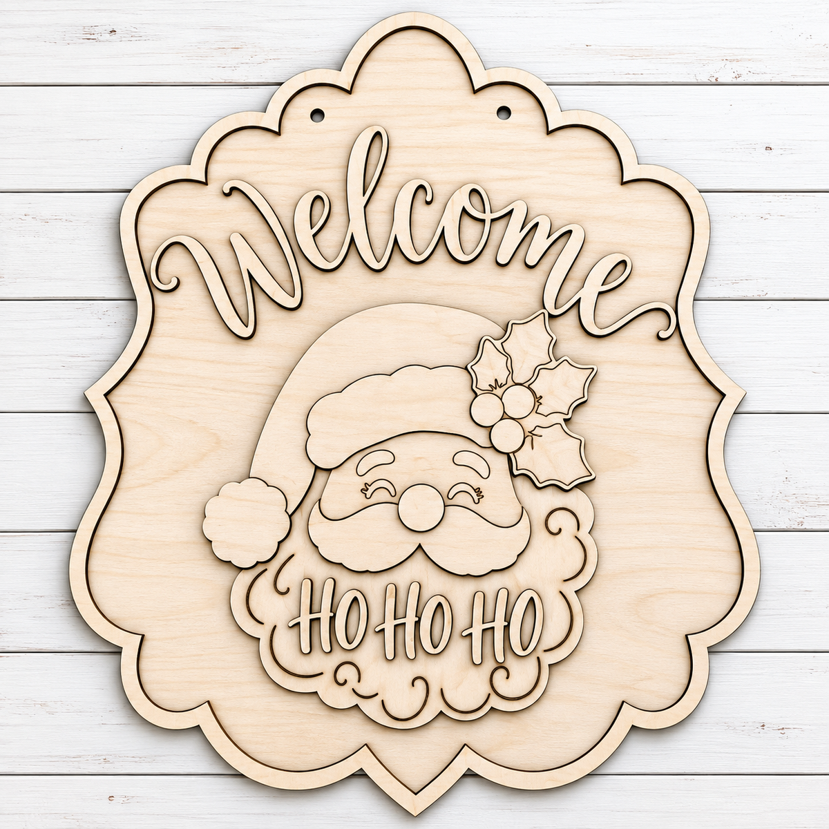 Welcome Santa Interchangeable Christmas Door Hanger - DIY Blank Paint Party Kit (Copy)