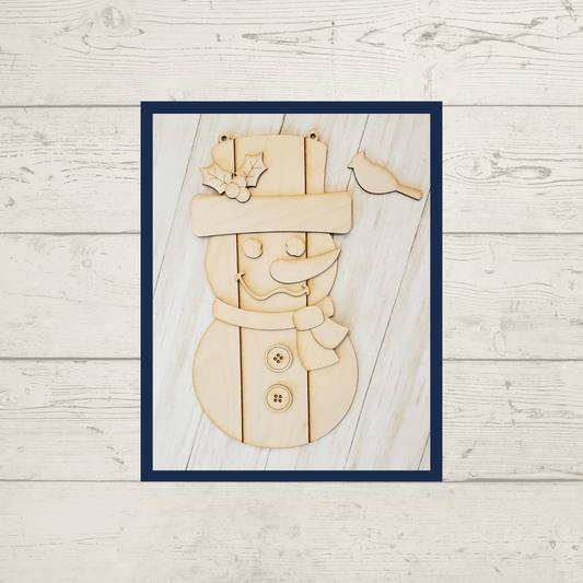 Rustic Snowman Door Hanger Laser Cut Out Blank