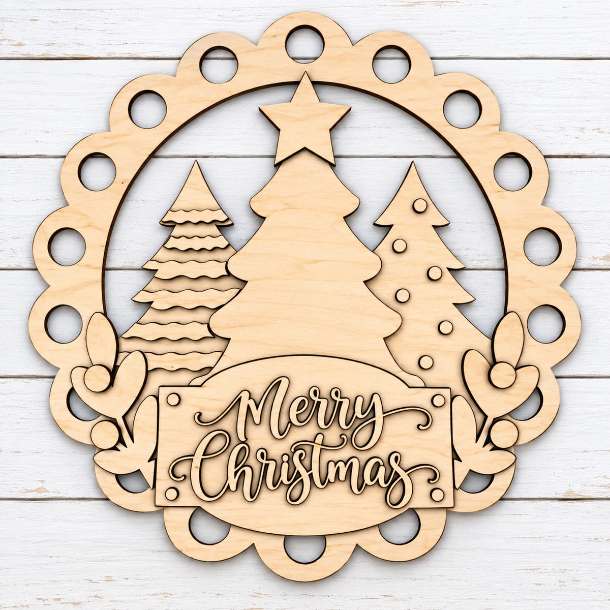 Christmas Triple Tree Door Hanger – Painted or DIY Blank