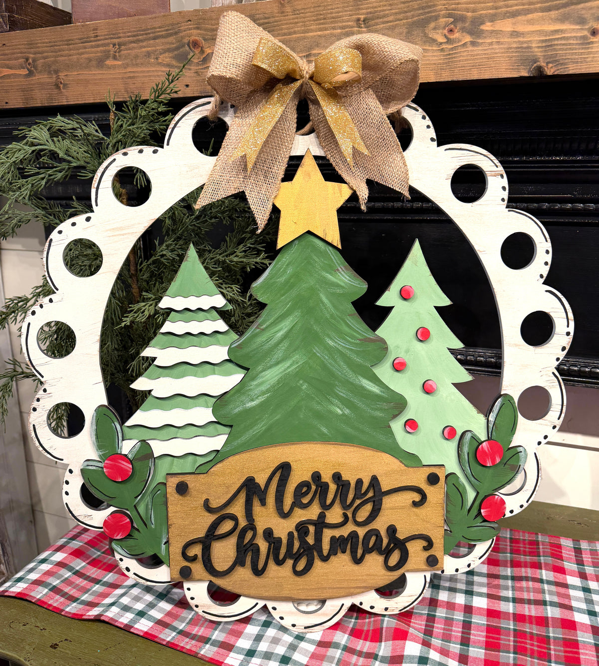 Christmas Triple Tree Door Hanger – Painted or DIY Blank