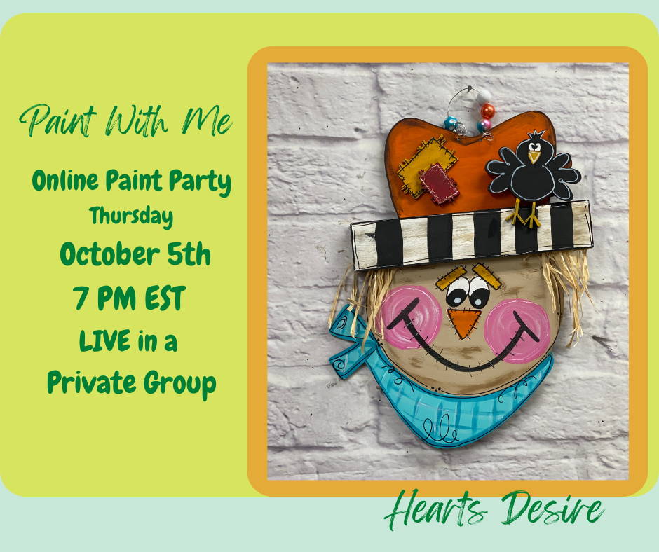 Scarecrow Paint With Me Online Paint Party Laser Wood Cutout