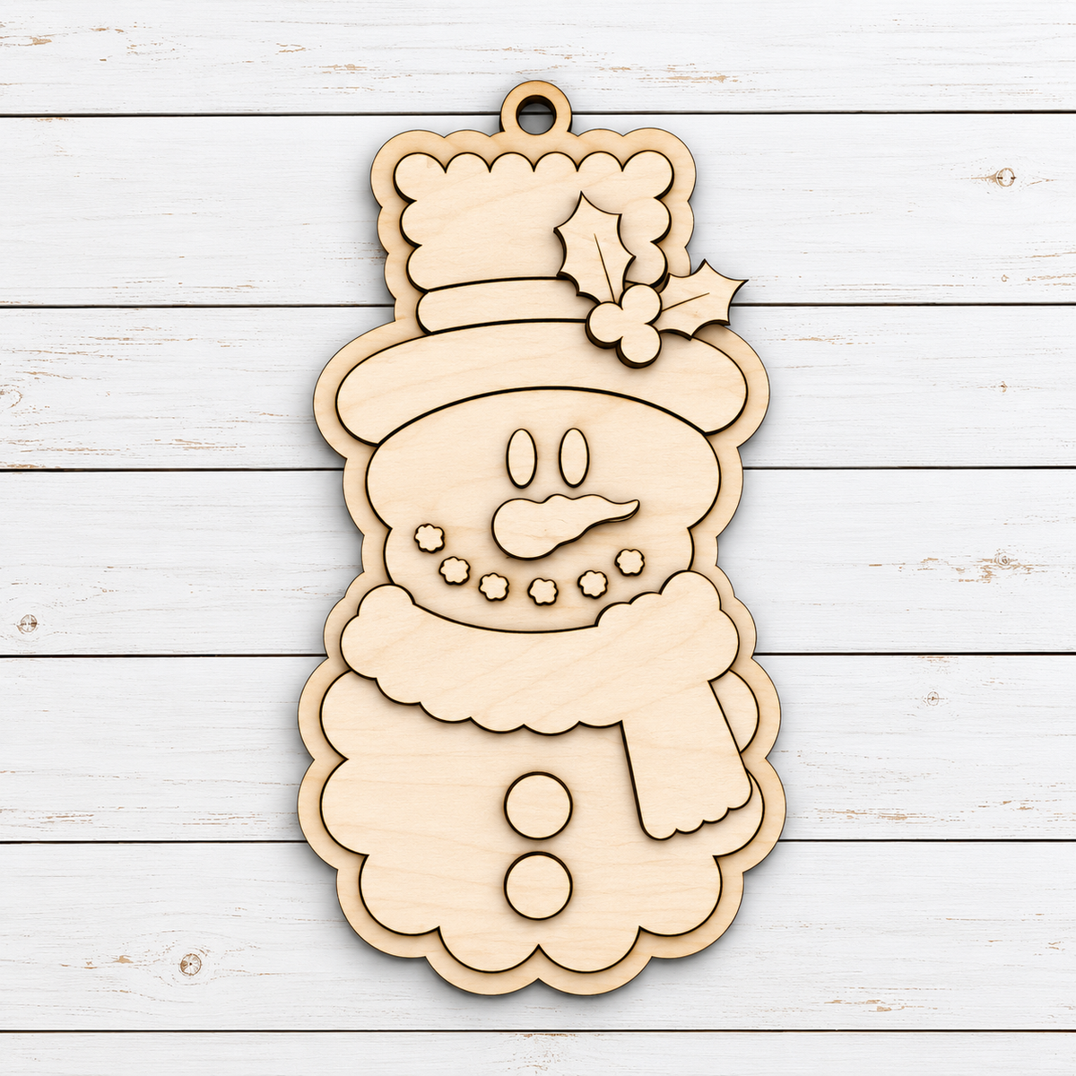 Christmas Snowman — Painted or DIY Blank Shelf Sitter & Ornament