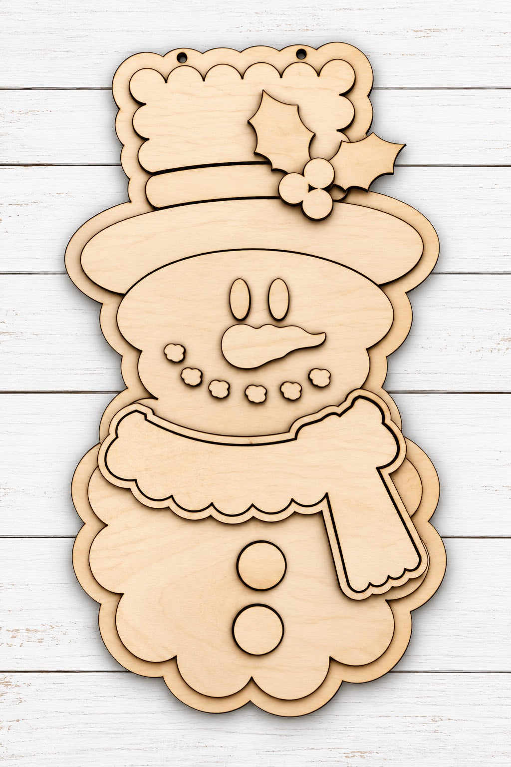 Christmas Snowman — Painted or DIY Blank Shelf Sitter & Ornament