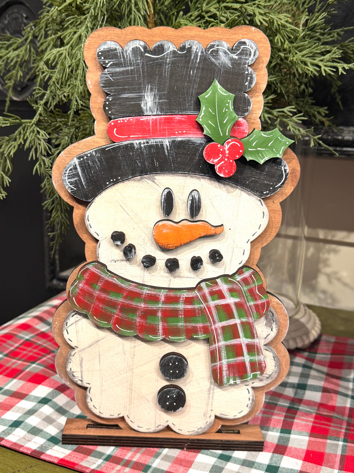 Christmas Snowman — Painted or DIY Blank Shelf Sitter & Ornament