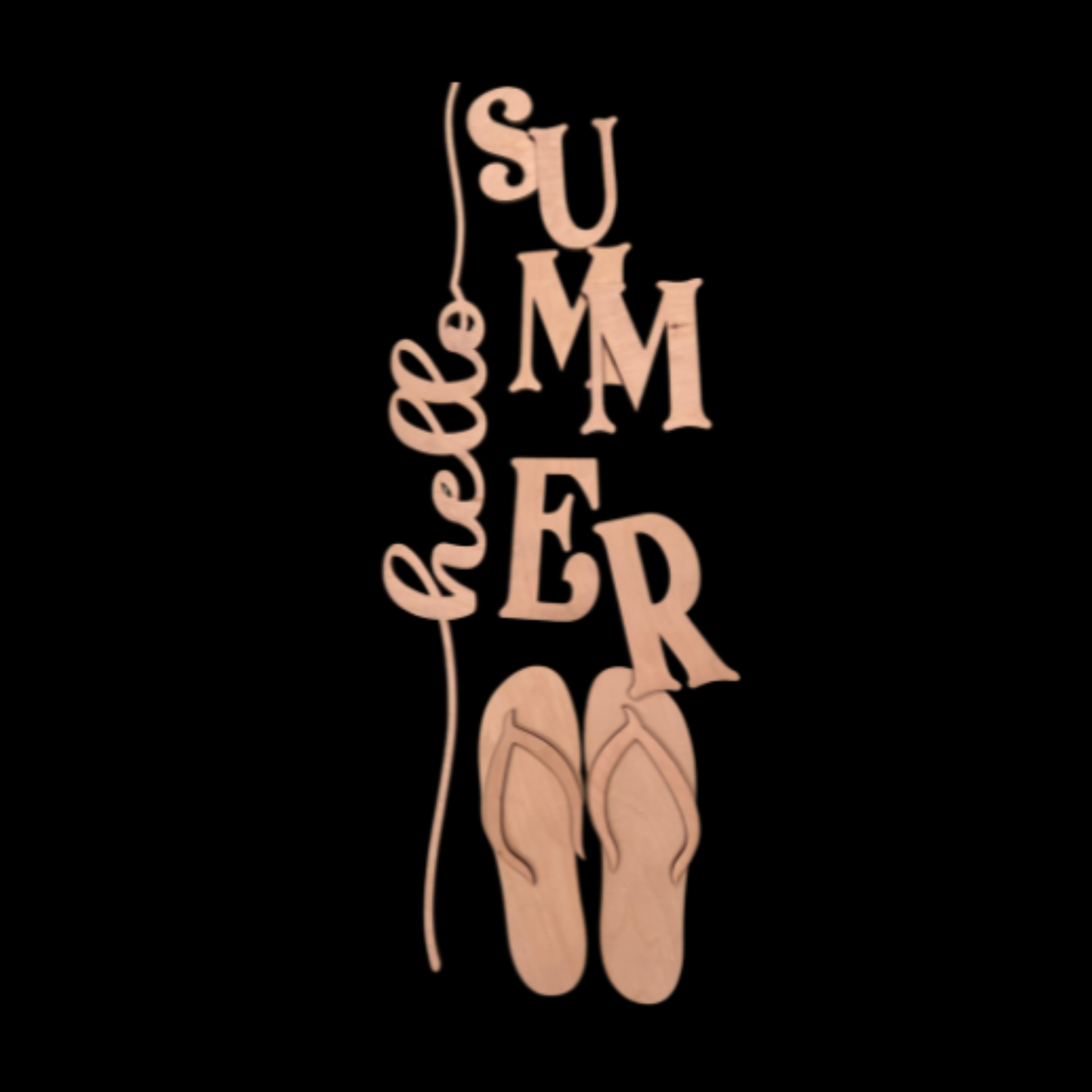 Hello Summer with Flip Flops DIY Porch Leaner Kit -  3D Cutout Pieces
