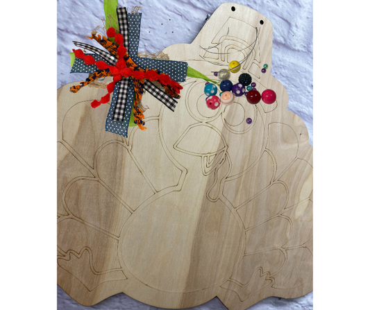 Turkey Door Hanger, Give Thanks Turkey Door Decor, Turkey DIY Kit, Paint Your Own