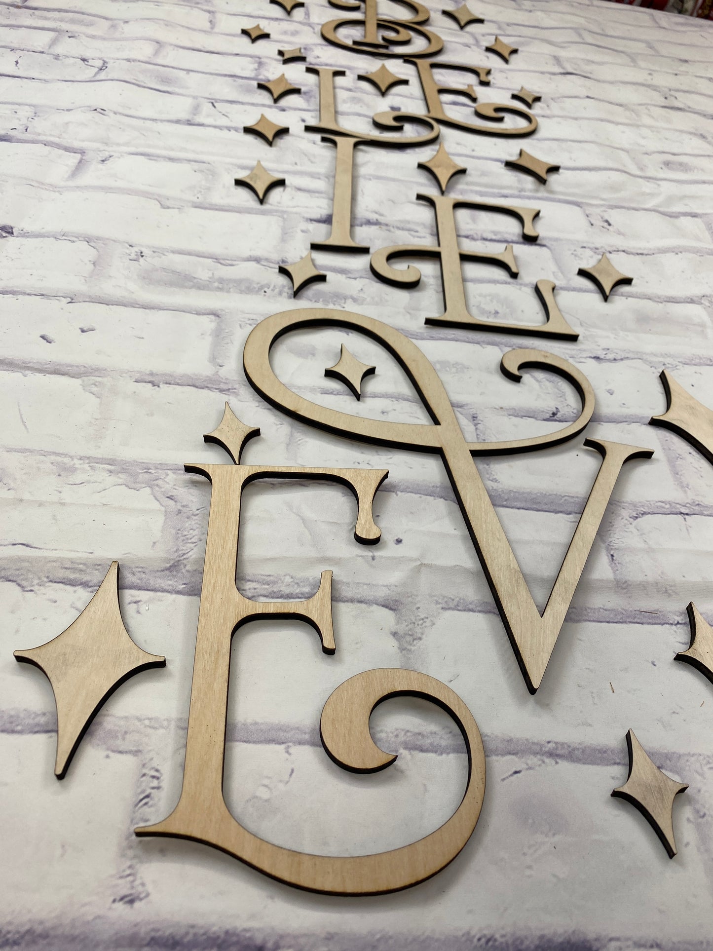 Believe Christmas Winter DIY Porch Leaner Kit -  3D Cutout Pieces