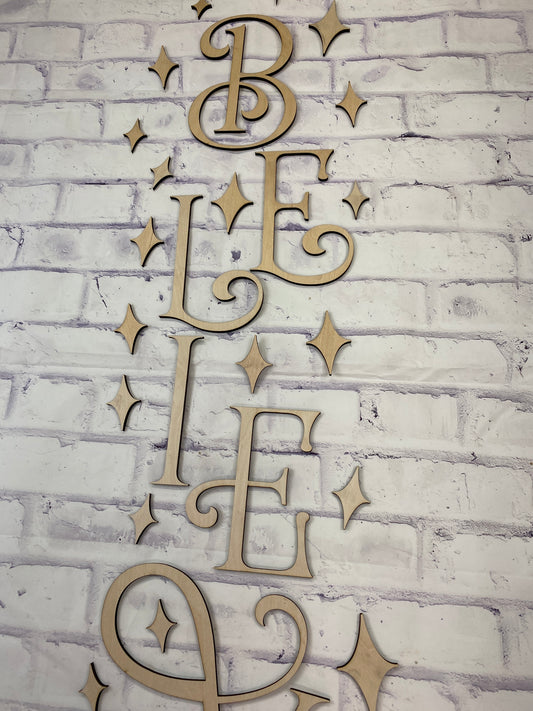 Believe Christmas Winter DIY Porch Leaner Kit - 3D Cutout Pieces