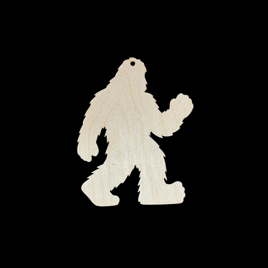 Bigfoot Sasquatch Shape Wood Blank Car Charm Christmas Ornament 5 Pack  – 1/4” Birch – Craft Shapes for Small Business & DIY Home Decor Projects