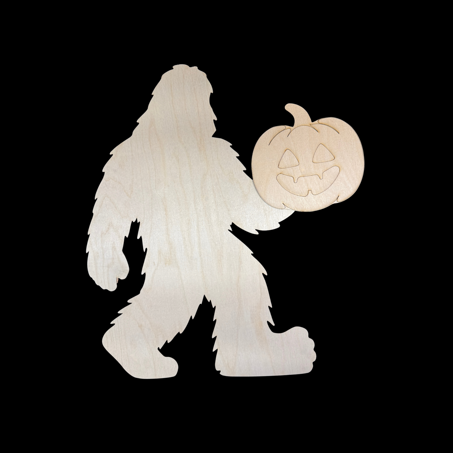 Bigfoot Sasquatch Interchangeable Wood Blank Cutout – 1/4” Birch – Craft Shapes for Small Business & DIY Home Decor Projects