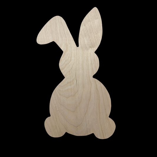 Bunny Shape Wood Blank Cutout – 1/4” Birch – Craft Shapes for Small Business & DIY Home Decor Projects