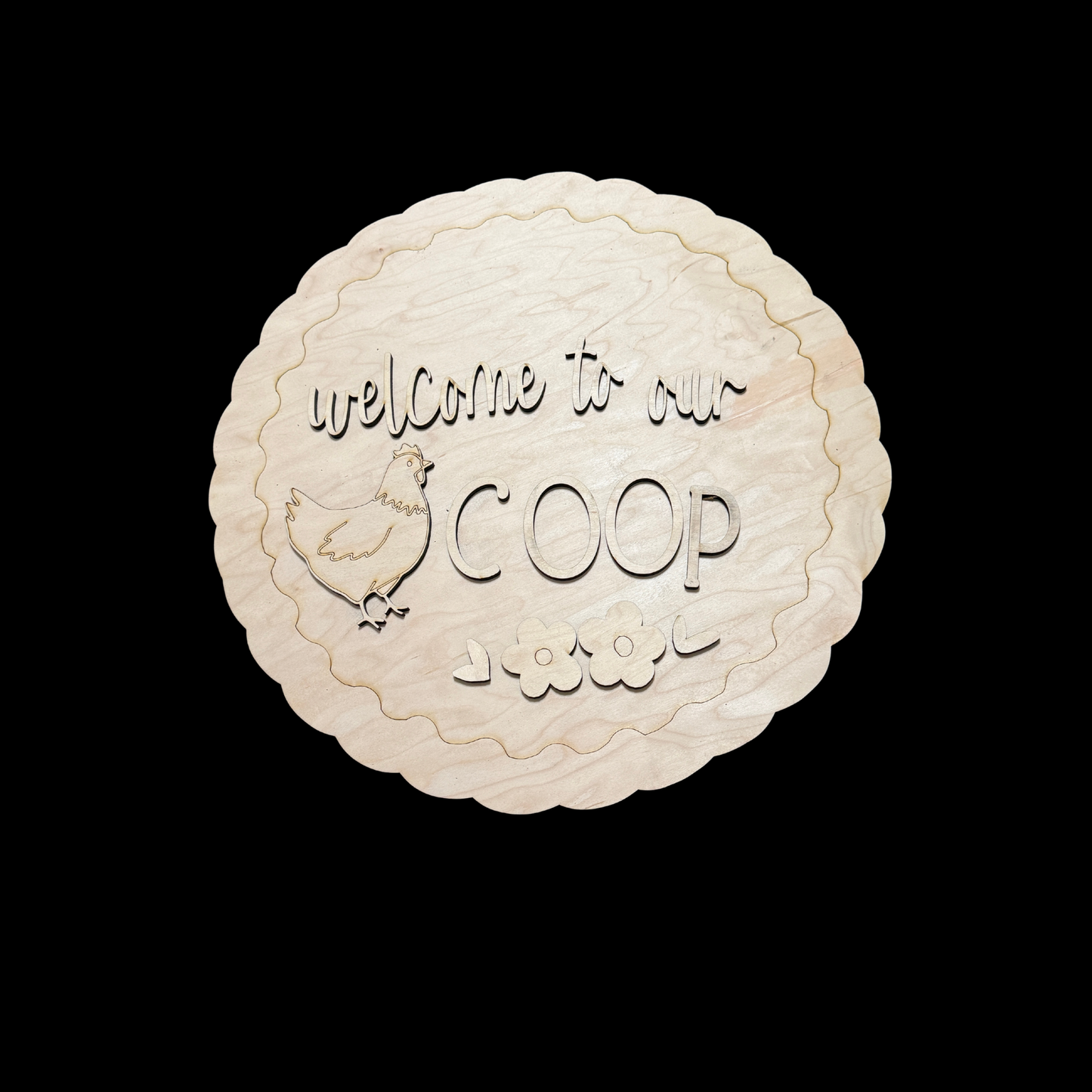Chicken Farm Porch Leaner & Door Hanger Welcome to our Coop DIY Wood Cutout Set