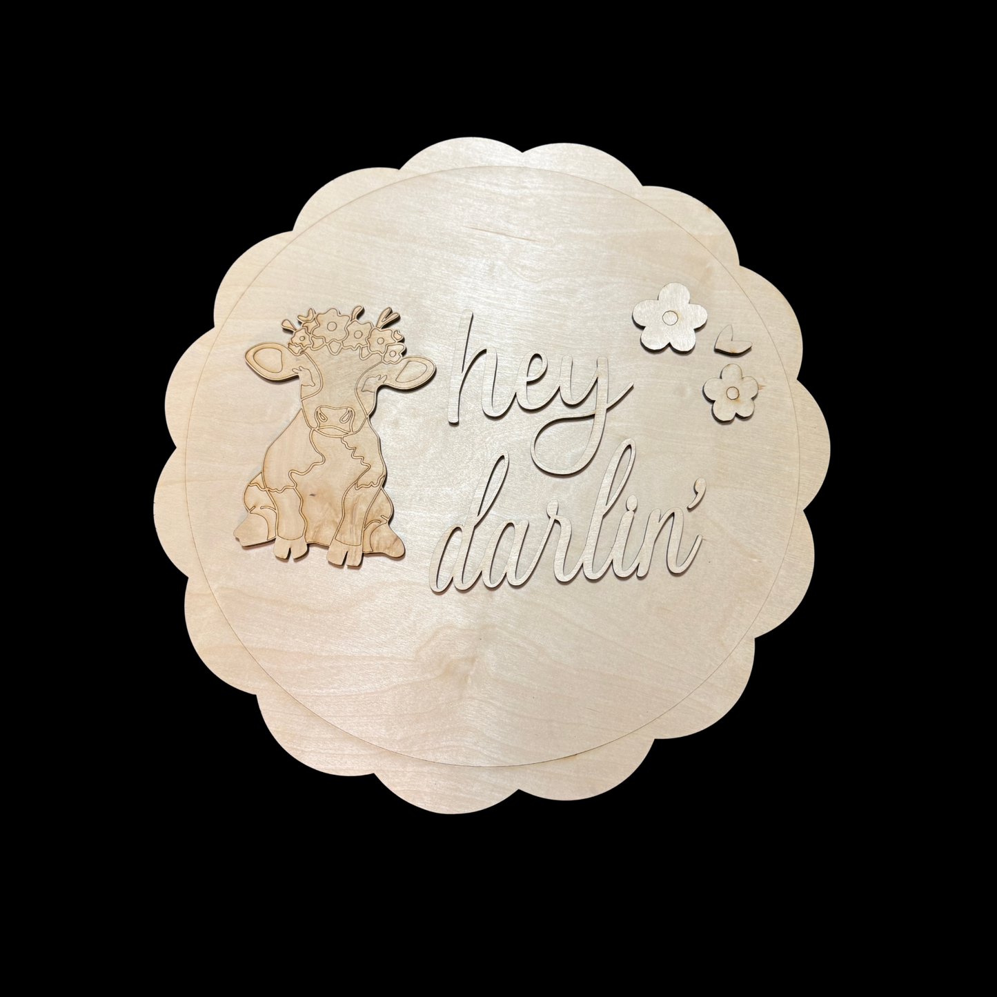 Cow Shabby Farmhouse Porch Leaner & Door Hanger DIY Blank Set Farm Sweet Farm