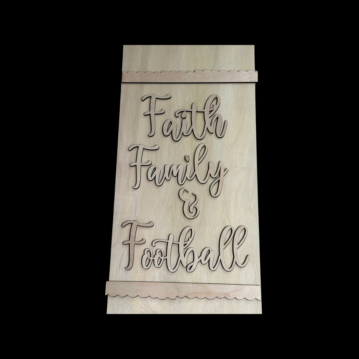 Faith Family Football Porch Leaner DIY Wood Kit - Reusable Football Stencil