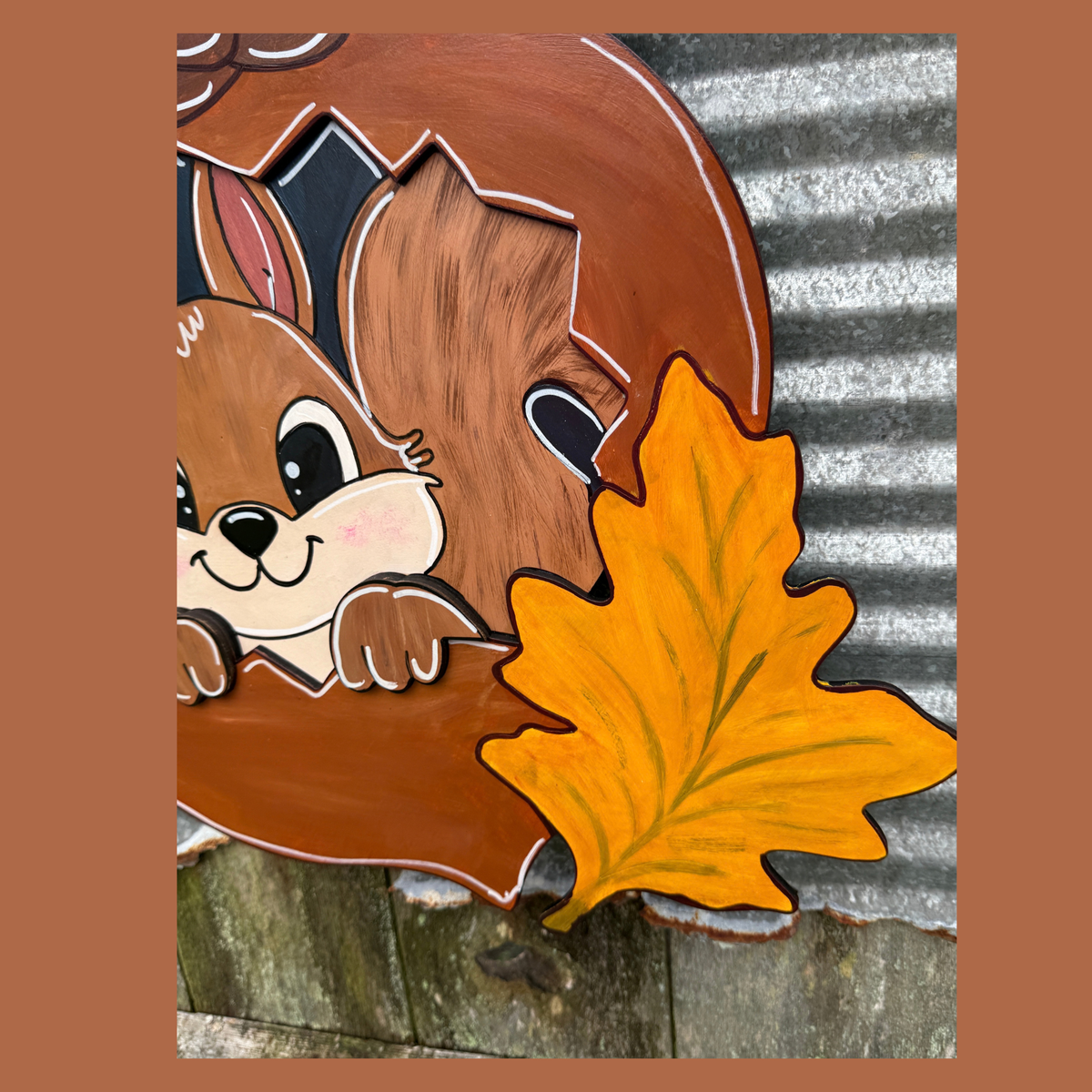 Fall Squirrel Acorn Door Hanger