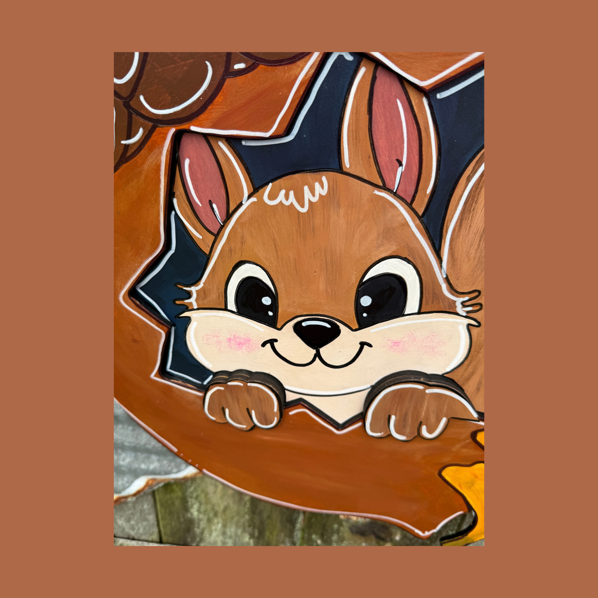 Fall Squirrel Acorn Door Hanger