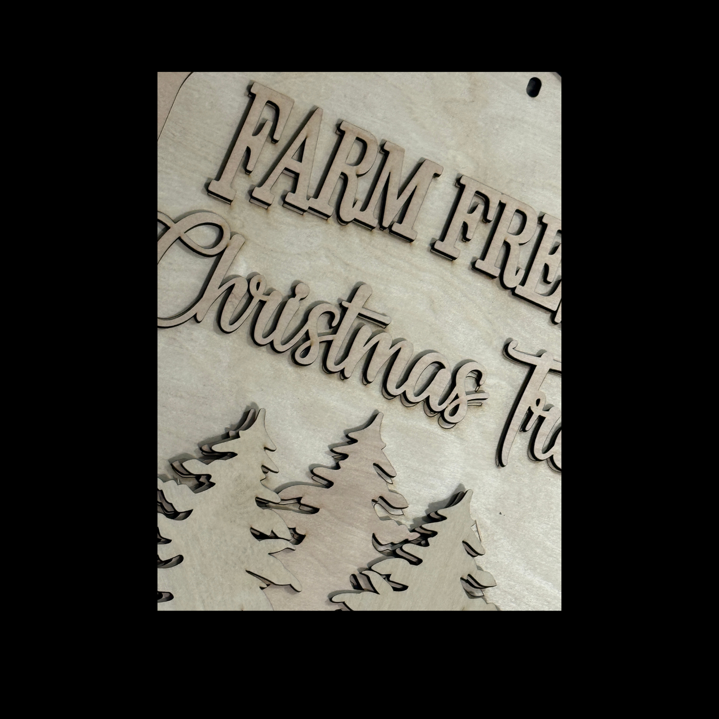 DIY Farm Fresh Christmas Trees Layered Wood Door Hanger Blank | Christmas Paint Kit