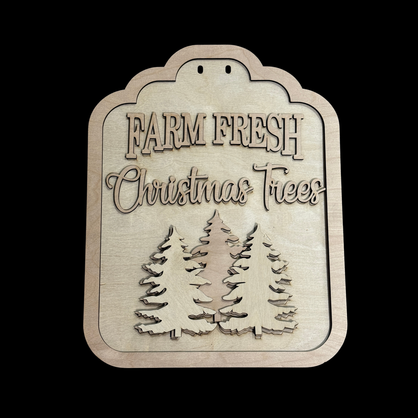 DIY Farm Fresh Christmas Trees Layered Wood Door Hanger Blank | Christmas Paint Kit