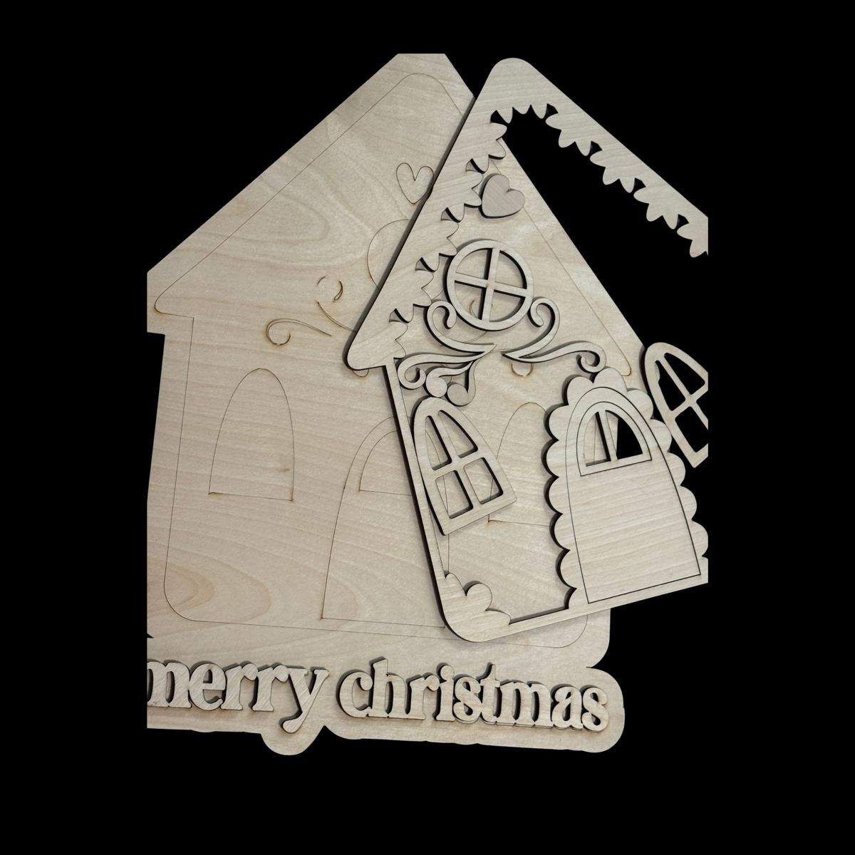 Gingerbread House Door Hanger | Christmas Decor or DIY Wood Blank