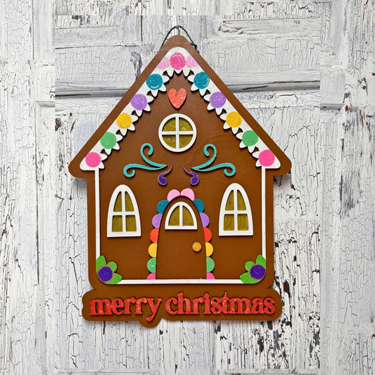 Gingerbread House Door Hanger | Christmas Decor or DIY Wood Blank