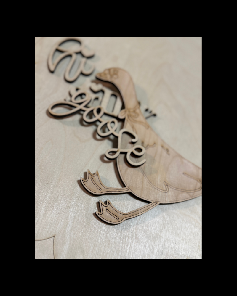 DIY Porch Goose Porch Leaner & Door Hanger Wood Cutout Set – Hi Silly Goose Welcome Blank Kit