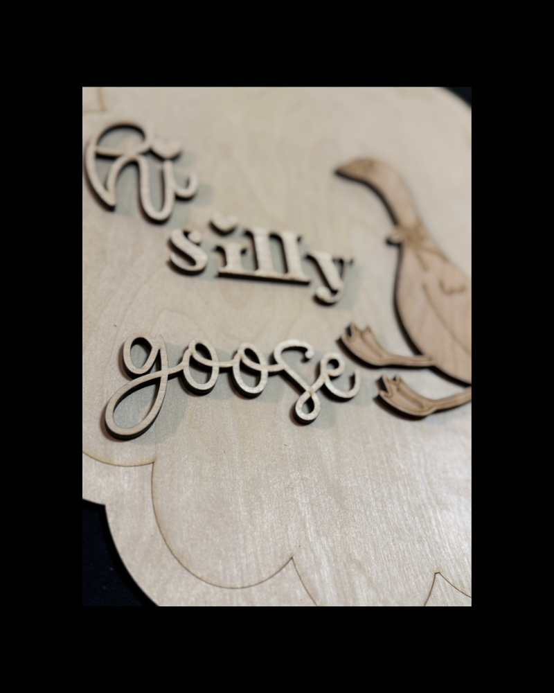 DIY Porch Goose Porch Leaner & Door Hanger Wood Cutout Set – Hi Silly Goose Welcome Blank Kit