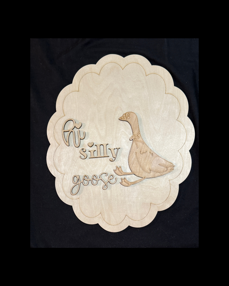 DIY Porch Goose Porch Leaner & Door Hanger Wood Cutout Set – Hi Silly Goose Welcome Blank Kit