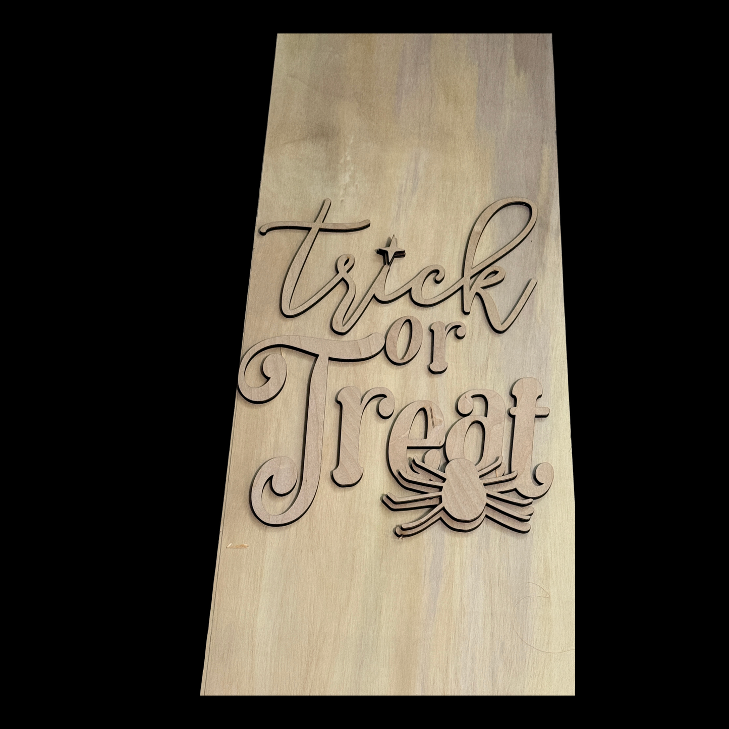 DIY Trick or Treat Happy Halloween Porch Leaner Wood Cutout Set – Spider Porch Decor Wood Blanks