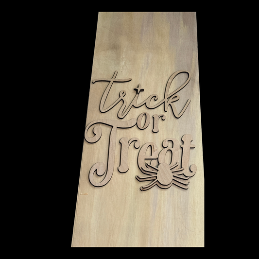 DIY Trick or Treat Happy Halloween Porch Leaner Wood Cutout Set – Spider Porch Decor Wood Blanks