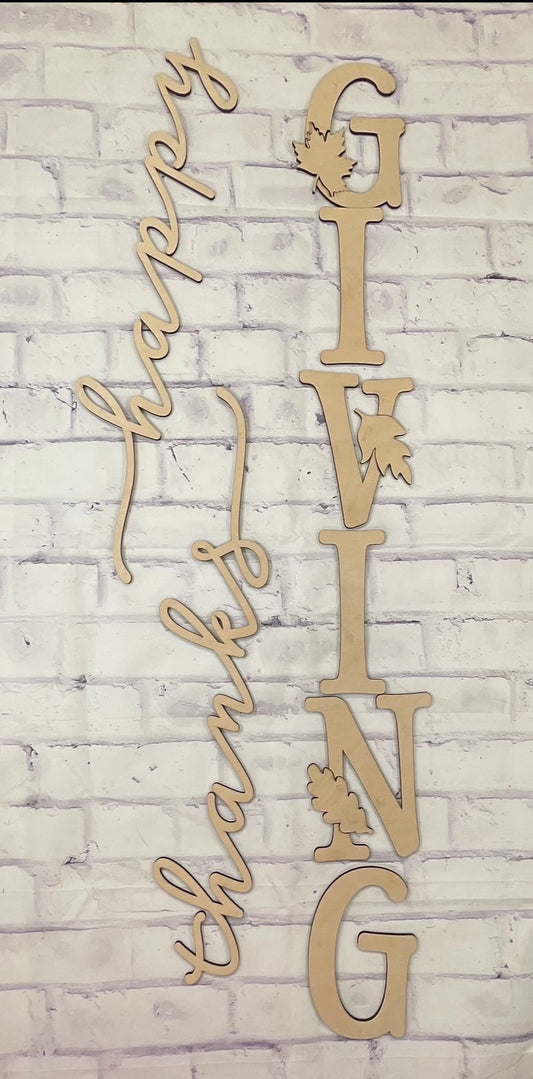 Happy Thanksgiving DIY Porch Leaner Kit - 3D Cutout Pieces