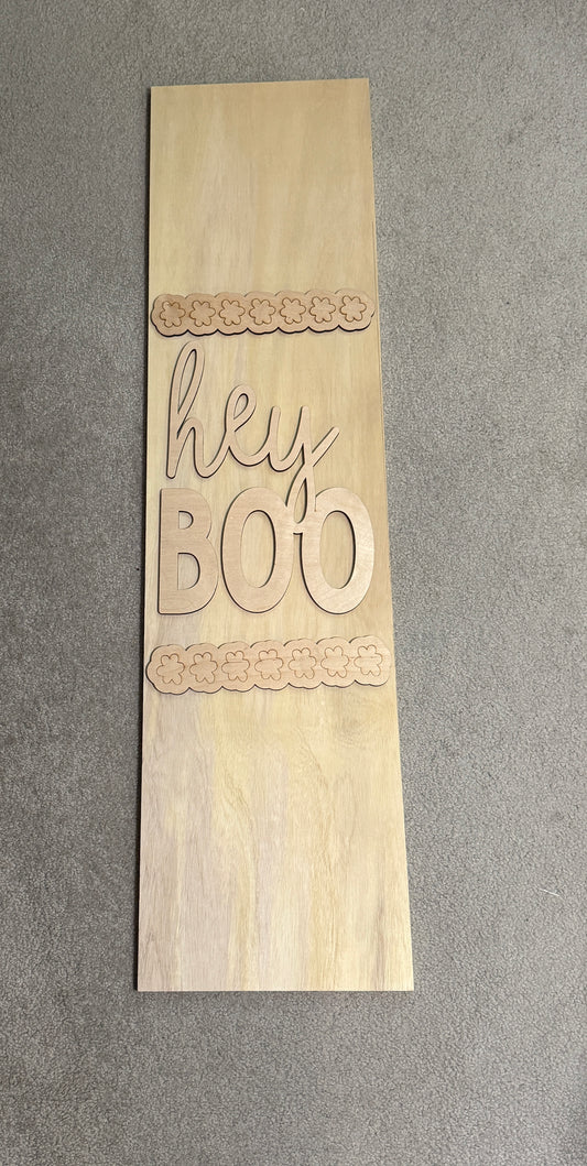 DIY Hey Boo Ghost Happy Halloween Porch Leaner Wood Cutout Set – Flying Ghost Porch Decor Wood Blanks