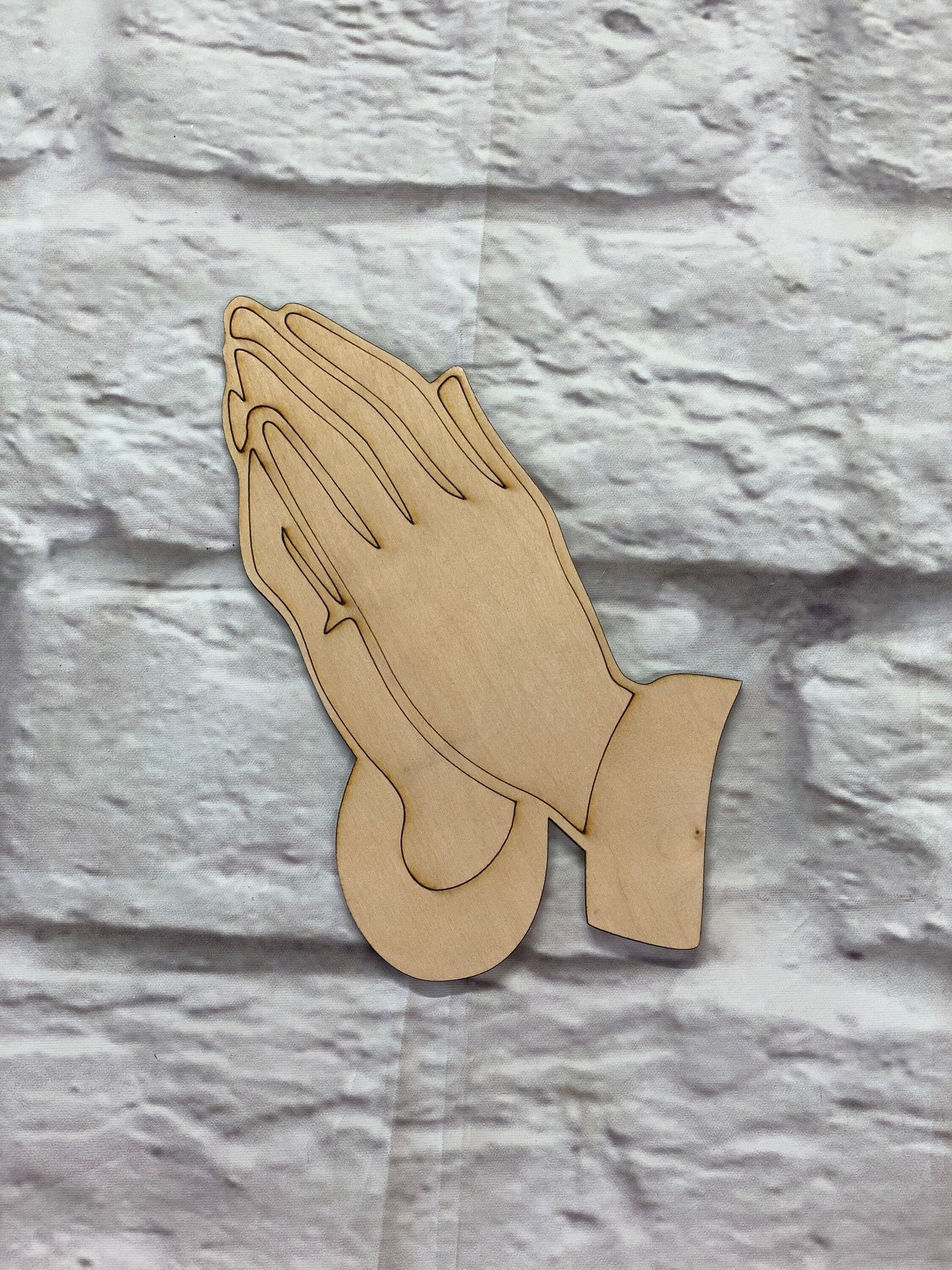 Praying Hands Laser Wood Cutout, Hand Praying Unfinished Shape, VBS Craft Supply, Heart Fish Dove Cross Butterfly Religious Christian Design
