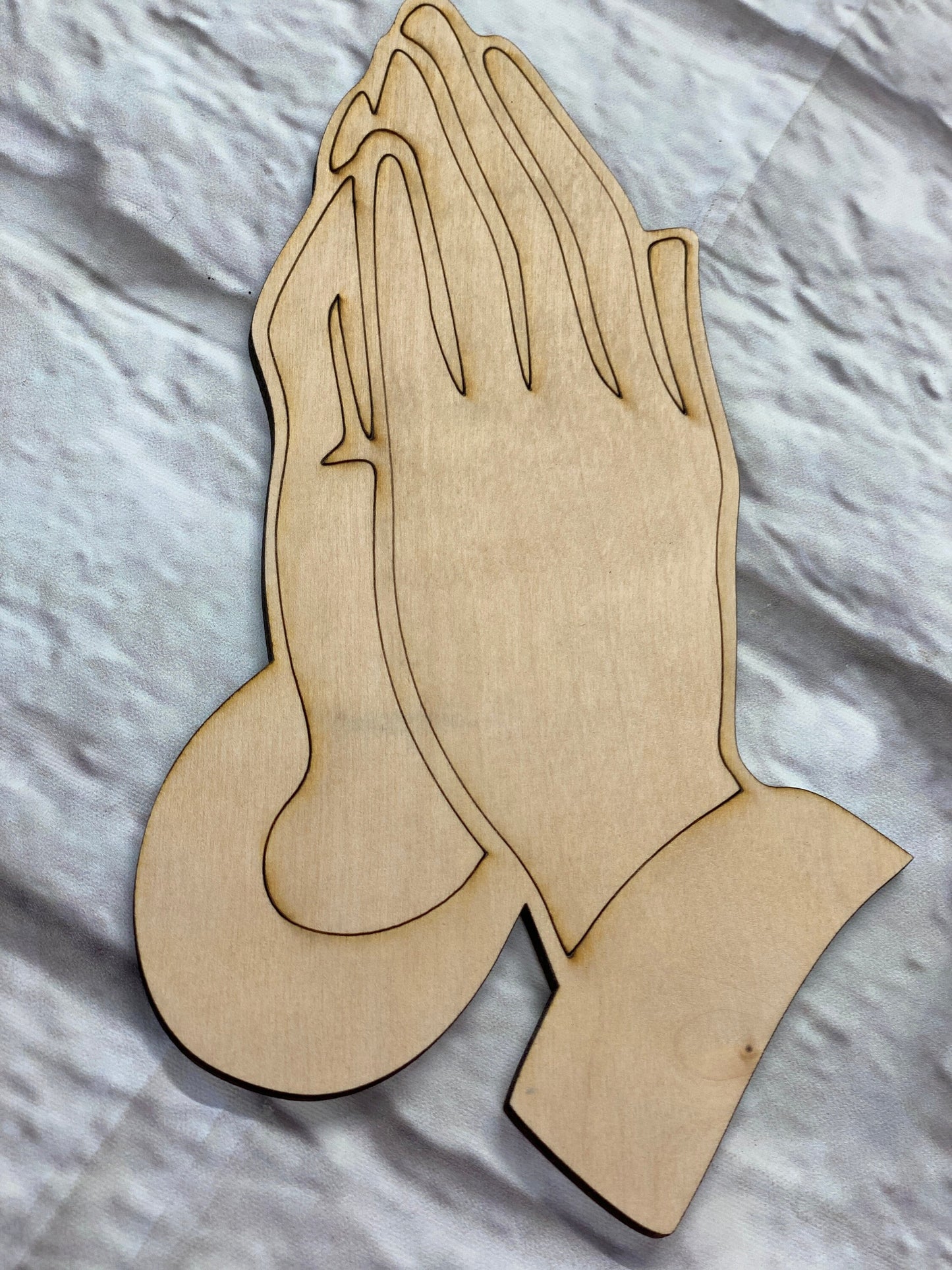 Praying Hands Laser Wood Cutout, Hand Praying Unfinished Shape, VBS Craft Supply, Heart Fish Dove Cross Butterfly Religious Christian Design
