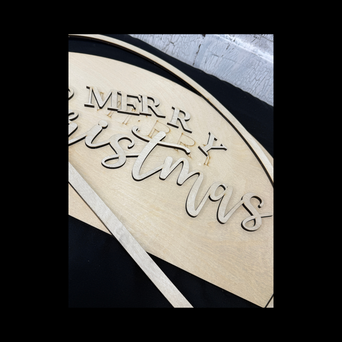 Merry Christmas Half-Circle Door Hanger | Finished or Blank