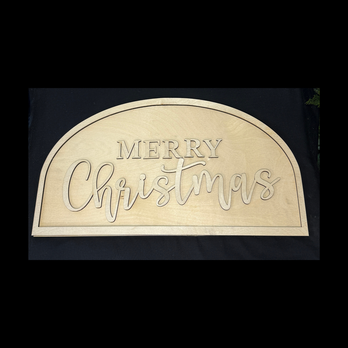 Merry Christmas Half-Circle Door Hanger | Finished or Blank