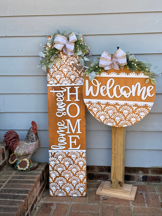 DIY Porch Leaner & Door Hanger Wood Cutout Set – Welcome & Home Sweet Home Blank Kit