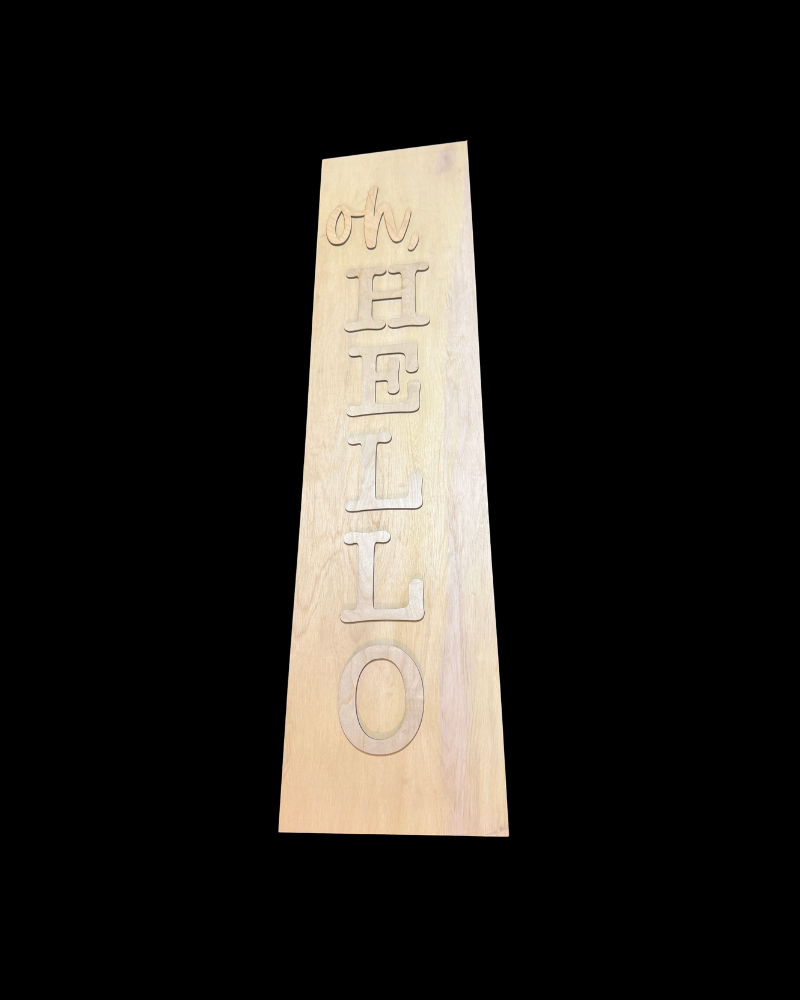 DIY Porch Leaner & Door Hanger Wood Cutout Set – Oh Hello Leaner Kit & Hi Round Blank