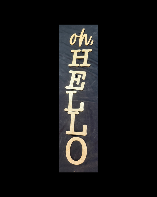 DIY Porch Leaner & Door Hanger Wood Cutout Set – Oh Hello Leaner Kit & Hi Round Blank
