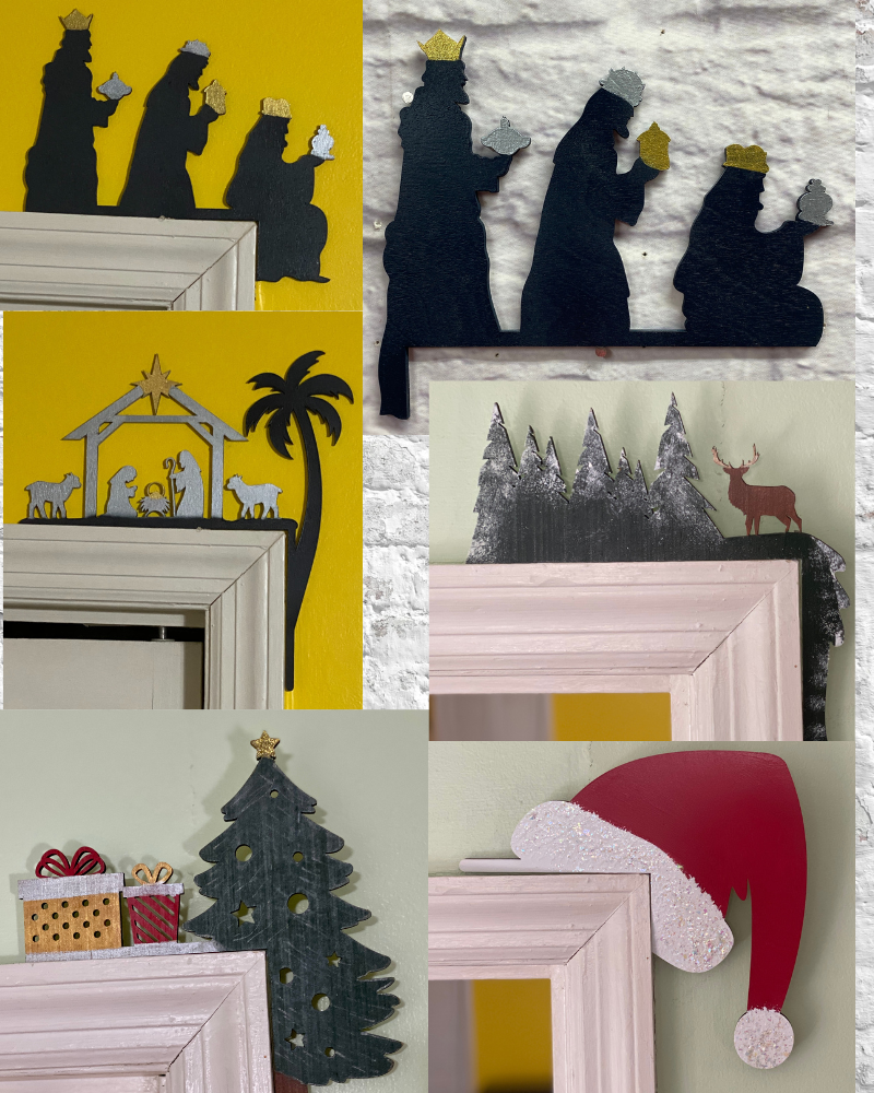 Christmas Themes Doorframe Corner Accent Laser Cut Out Blank
