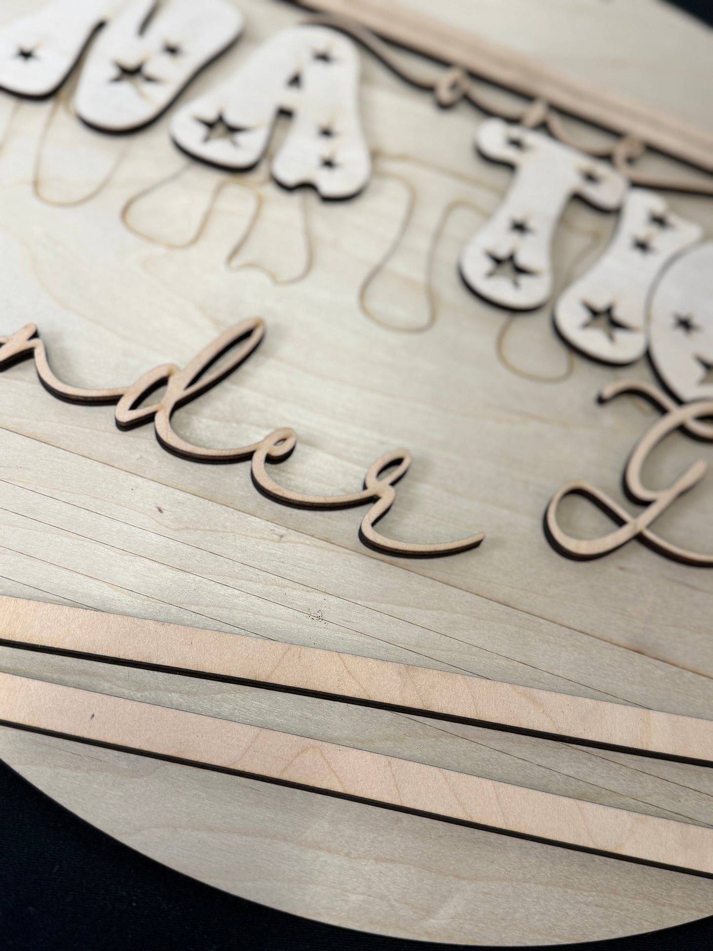 DIY One Nation Under God Door Hanger & Porch Leaner Kit | Patriotic Wood Sign Blank | Laser Cut Wood Craft Kit | Fourth of July DIY Decor