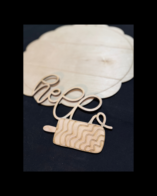 DIY Porch Leaner & Door Hanger Wood Cutout Set – Hello Scallop Edge Round Home Sweet Home Coquette Bow Popsicles