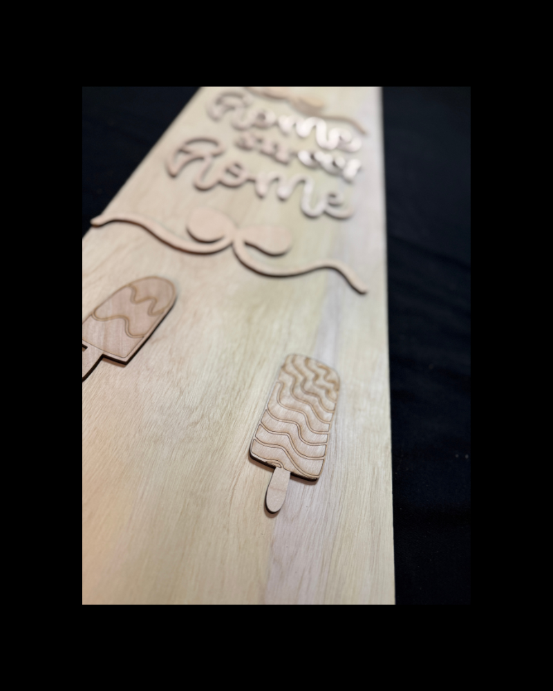 DIY Porch Leaner & Door Hanger Wood Cutout Set – Hello Scallop Edge Round Home Sweet Home Coquette Bow Popsicles