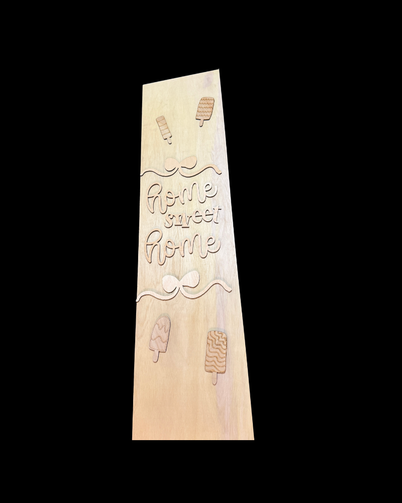 DIY Porch Leaner & Door Hanger Wood Cutout Set – Hello Scallop Edge Round Home Sweet Home Coquette Bow Popsicles
